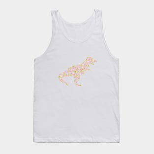 Floral Dinosaur in Pink + Purple Tank Top